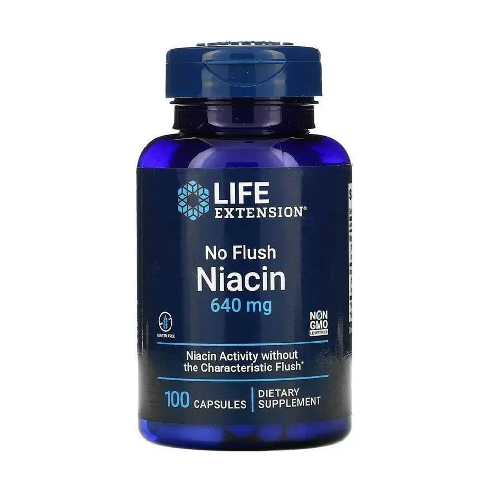 Ніацин Life Extension No Flush Niacin 640 мг, 100 капсул