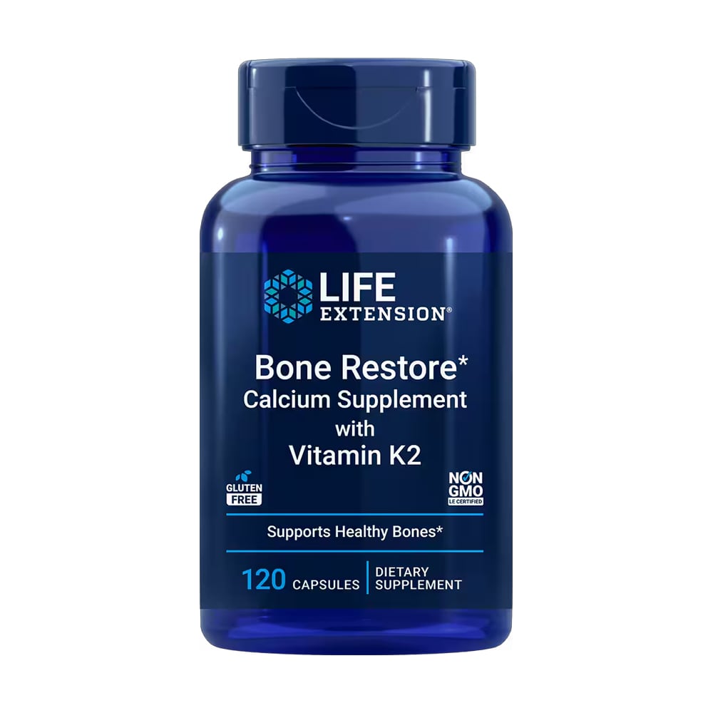 Відновлення кісток + К2 Life Extension Bone Restore with Vitamin K2 Life Extension, 120 капсул